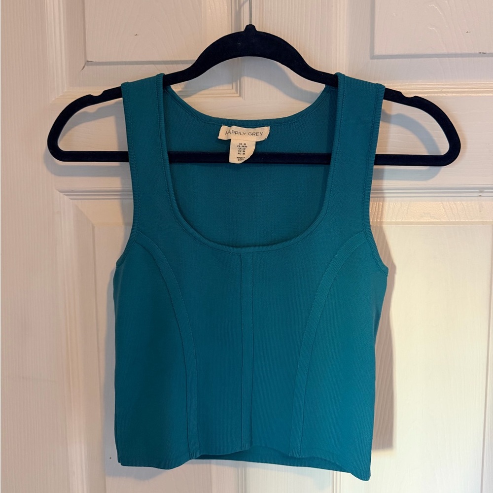 Teal Cropped Tank